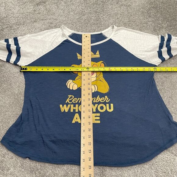 Disney The Lion King Graphic Raglan T-Shirt Womens 2X Blue White Long Sleeve Tee - Picture 7 of 14